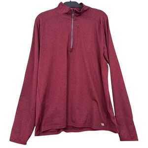 VRST 1/4 Zip Pullover Mens XL Polyester Spandex Maroon Heathered